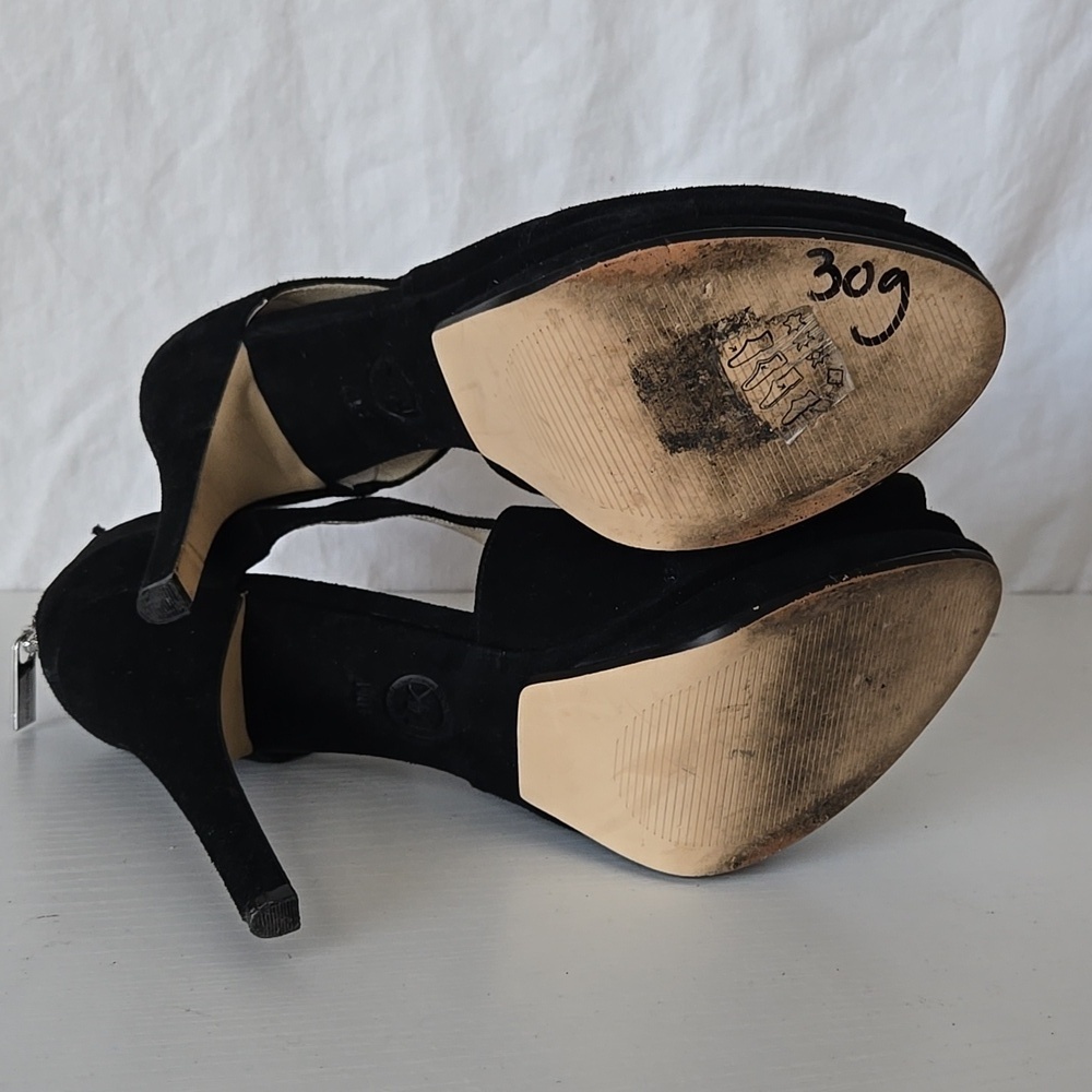 Michael Michael Kors Elena Elegant Black Criss Cross High Heels NYE Party 10M - Picture 7 of 11